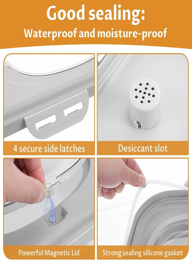 wutfuooo Cat Litter Storage Bin Container with Airtight Lids, Portable Cat Litter Storage Container with Wheels, Kitchen Cereal Rice Leakproof Sealable - Image 5